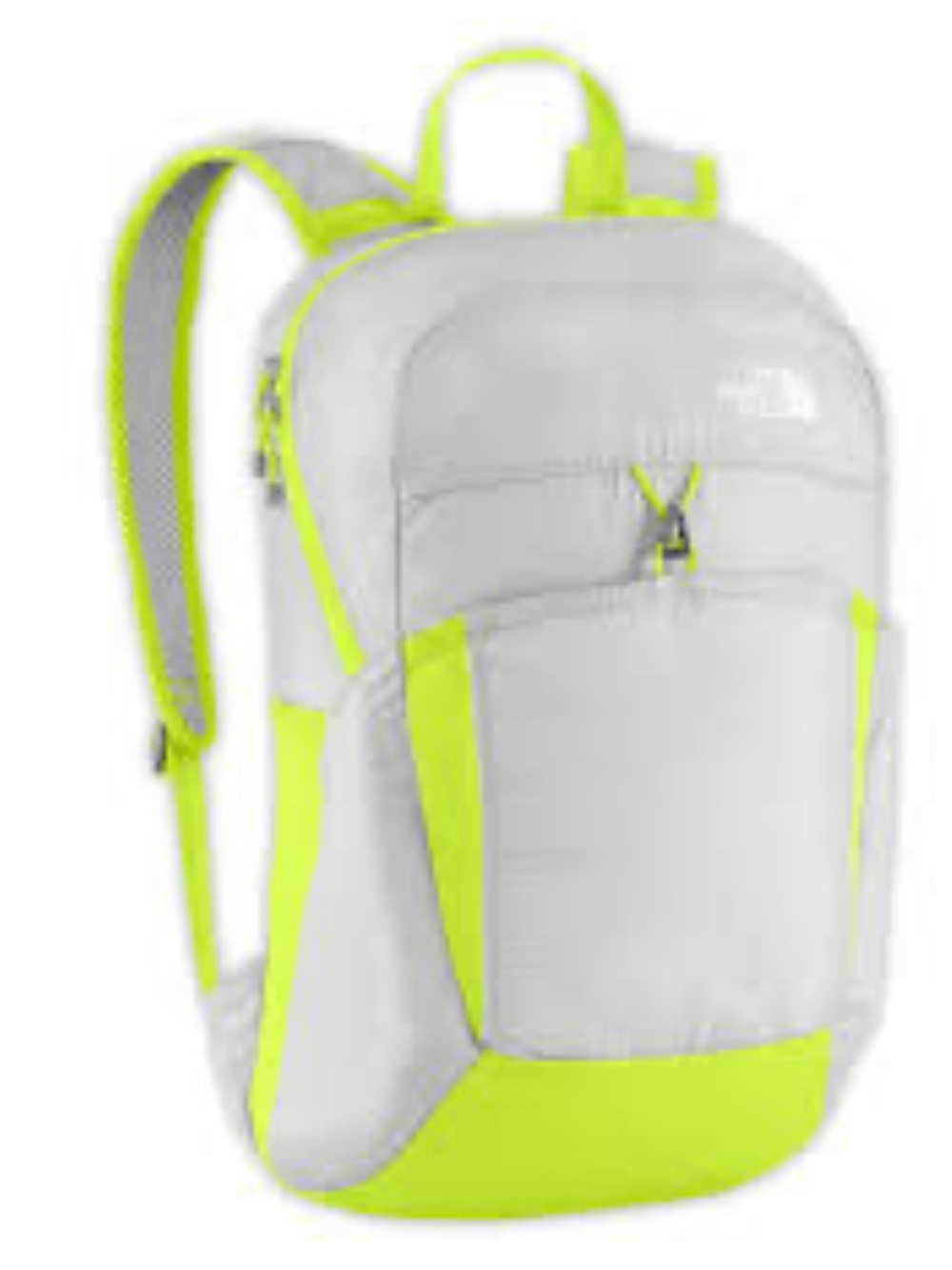 The North Face Men’s Gray Backpack with Neon Yellow Accents